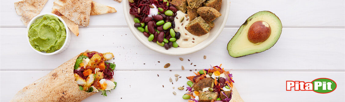 Pita Pit - Southern Cross member offer Food available from Pita Pit NZ spread across a table